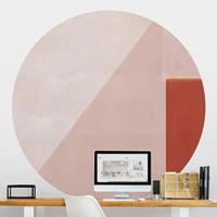 Klebefieber Runde Tapete selbstklebend Rosa Geometrie