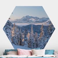 Klebefieber Hexagon Fototapete selbstklebend Leoganger Steinberge Österreich