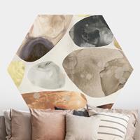 Klebefieber Hexagon Fototapete selbstklebend Versteinertes Aquarell Mosaik