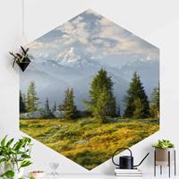Klebefieber Hexagon Fototapete selbstklebend Émosson Wallis Schweiz
