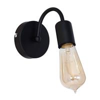 Euluna Wandlamp Milo in zwart zonder kap