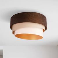 EULUNA Plafondlamp Devon, bruin/beige/ecru/goud