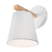 Euluna Wandlamp Canditia van hout met stoffen kap