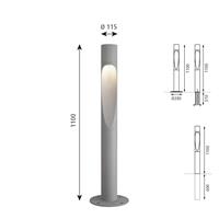 louispoulsen Louis Poulsen Flindt Bollard 1100 Vloerlamp - 3000K Vloerplaat - geaard - Bruin