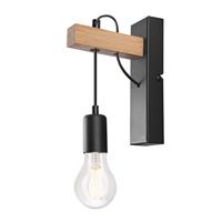 Euluna Wandlamp Tyske van hout, zwart