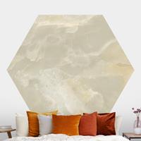 Klebefieber Hexagon Fototapete selbstklebend Onyx Marmor Creme