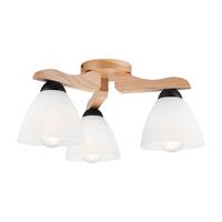 Euluna Plafondlamp Haro, eiken/wit 3-lamps