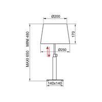 Aluminor Quatro Up tafellamp eiken licht/chroom