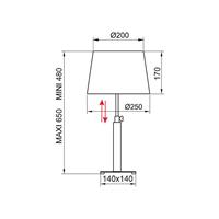 Aluminor Quatro Up tafellamp eiken grijs/chroom