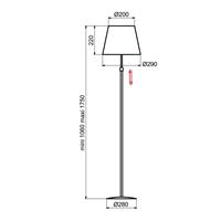 Aluminor Store vloerlamp, wit/rood