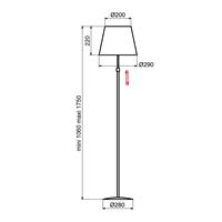 Aluminor Store vloerlamp, chroom/wit