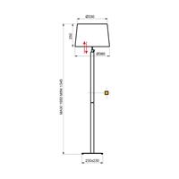 Aluminor Quatro Up vloerlamp eiken licht/chroom