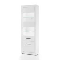 Standvitrine BALVE-61 modern in weiß Hochglanz inkl. Beleuchtung BxHxT: 65x198x35cm
