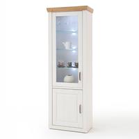 Vitrine im Landhaus-Design BRASILIA-05 in Pinie Aurelio & Grandson Oak. Nb., mit LED - B/H/T: 73/210/40cm
