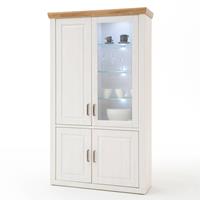 Stand-Vitrine BRASILIA-05 Landhaus Esszimmer-Schrank in Pinie Aurelio & Grandson Oak. Nb., inkl. LED - B/H/T: 118/210/40cm