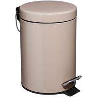 Prullenbak/pedaalemmer taupe metaal 3 liter 17 x 25 cm - Pedaalemmers