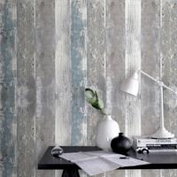 Decomode vliesbehang Hout blauw bruin