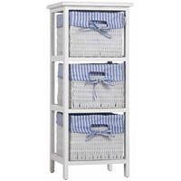 Casaria Wandrek met Manden Wit/Blauw Landelijk Hout