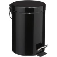 Prullenbak/pedaalemmer zwart metaal 3 liter 17 x 25 cm - Pedaalemmers