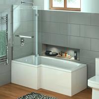 Home Deluxe Badewanne inkl. Duschwand Elara (rechts) I Wanne, Duschwanne