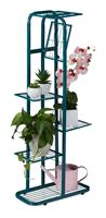 RELAXDAYS Blumentreppe Metall, 7-stufige Blumenetagere, außen & innen, HBT 107 x 44 x 24 cm, Pflanzenregal, grün