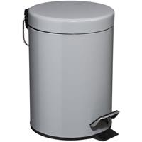 Prullenbak/pedaalemmer grijs metaal 3 liter 17 x 25 cm - Pedaalemmers