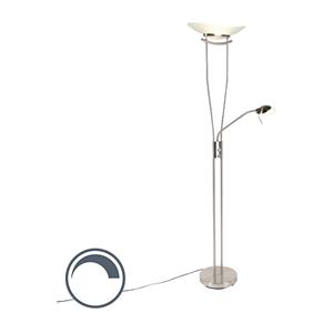 QAZQA LED Vloerlamp lexus - Staal - Modern - L 425mm