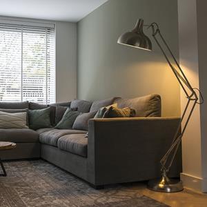 QAZQA Design vloerlamp staal - Hobby