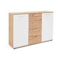 FINORI 002827 Jacky 2 Artisan Eiche / weiß Kommode Beistellkommode Stauraumkommode ca. 120 cm-SW14425