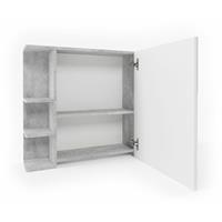 Vicco Badspiegel FYNN 80 x 64 cm Grau Beton - Spiegel Spiegelschrank Wandspiegel