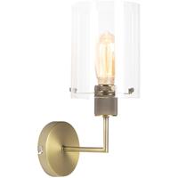 QAZQA Moderne Wandleuchte Bronze mit Glaskuppel