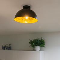 QAZQA Industriedeckenlampe schwarz mit Gold 30 cm - Magna Basic
