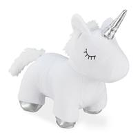 RELAXDAYS Türstopper Einhorn, Stoff mit Sandfüllung, weich & schwer, dekorativer Türpuffer, für innen, 25 cm hoch, weiß