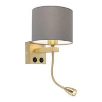 QAZQA Wandlamp brescia - Grijs - Art Deco - H 420mm