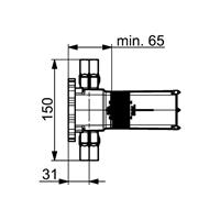 Hansa UP-Einbaukörper Thermostat-Batterie matrix 4403 0100, verchromt, 44030100