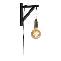 Qazqa Wandlamp zwart met Goud