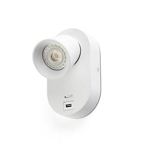 Faro - corb Wandleuchte innen weiß GU10+USB