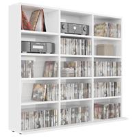 vidaXL Cd-kast 102x23x89,5 cm spaanplaat hoogglans wit