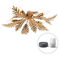 QAZQA Vintage Smart Deckenleuchte Gold inkl. 5 WiFi E14 - Botanica