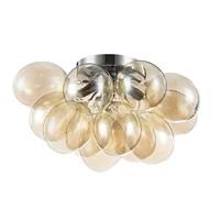 MAYTONI DECORATIVE LIGHTING Moderne Deckenleuchte aus Metall, 4-flammig, Glasschirm bernstein, 4 X G9 (28W)