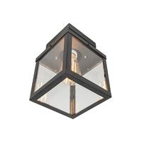 Qazqa Industriële buitenplafondlamp Zwart