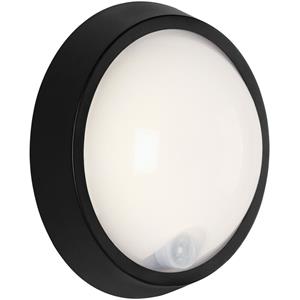 Briloner LED buitenwandlamp Helsinki, sensor, IP44, zwart