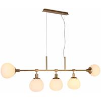 Maytoni Erich hanglamp 5-lamps messing/wit