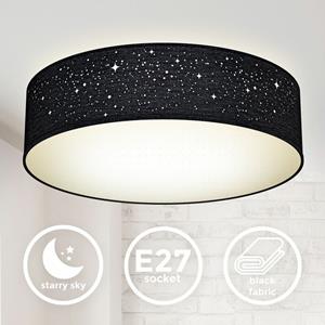 B.K.LICHT Deckenlampe Sternen-Licht Stoffleuchte Textil Kinderzimmer Schlafzimmer schwarz