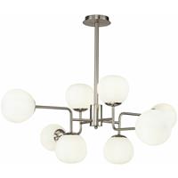 MAYTONI DECORATIVE LIGHTING Moderne Hängeleuchte aus Metall, nickel, Glasschirm weiß, verstellbar, 8-flammig, excl. 8 X E14 40W