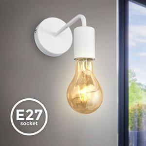 B.K.LICHT LED Wandleuchte Retro Wandspot weiß Flurlampe Wohnzimmer Bettlicht Edison E27