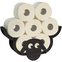 DANDIBO Toilettenpapierhalter Schaf Wand Schwarz Holz Toilettenrollenhalter WC Rollenhalter Ersatzrollenhalter Klopapierhalter - 