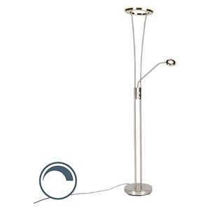 QAZQA LED Vloerlamp divine - Staal - Modern - D 300mm
