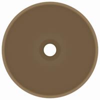 vidaXL Wastafel rond 32,5x14 cm keramiek matcrème