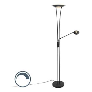 QAZQA Moderne Stehlampe schwarz inkl. LED mit Lesearm - Ibiza